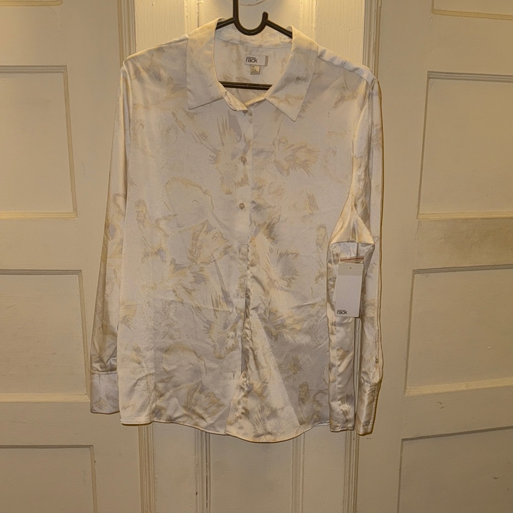 Nordstrom Cream Patterned Blouse